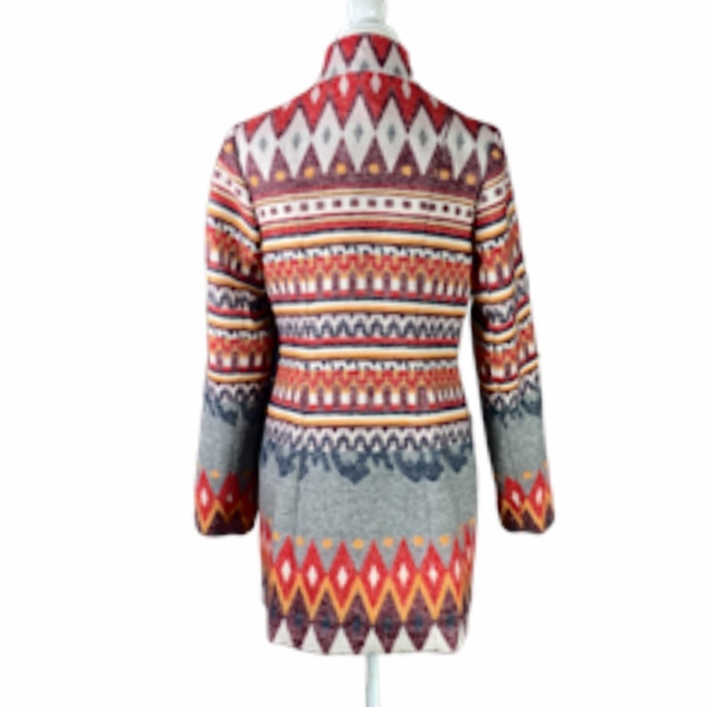 Altar'd State Coat Western Boho Wool Blend Long Line Tribal - Picture 4 of 12